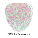 Dip Powder D991 Evermore White Glitter Dip Powder 0.5 oz jar