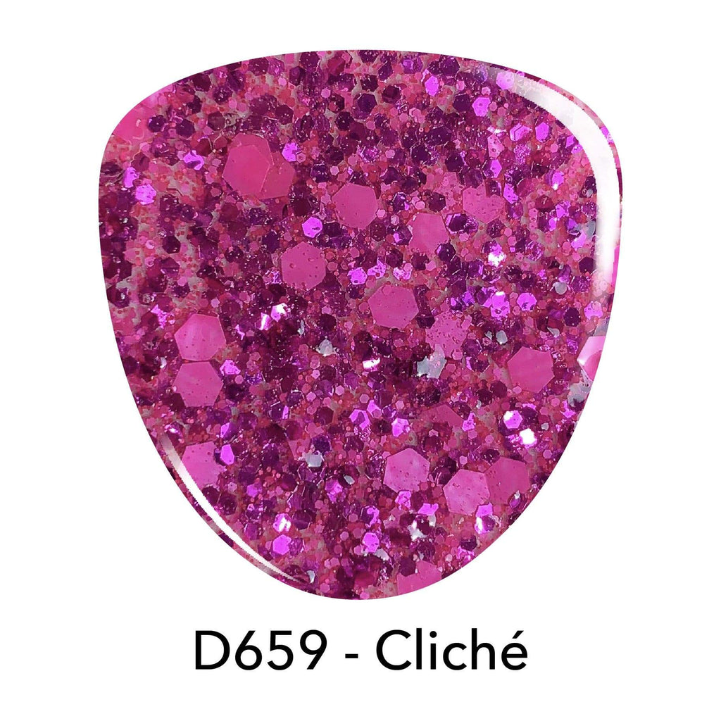D768 Gasp Pink Glitter Dip Powder