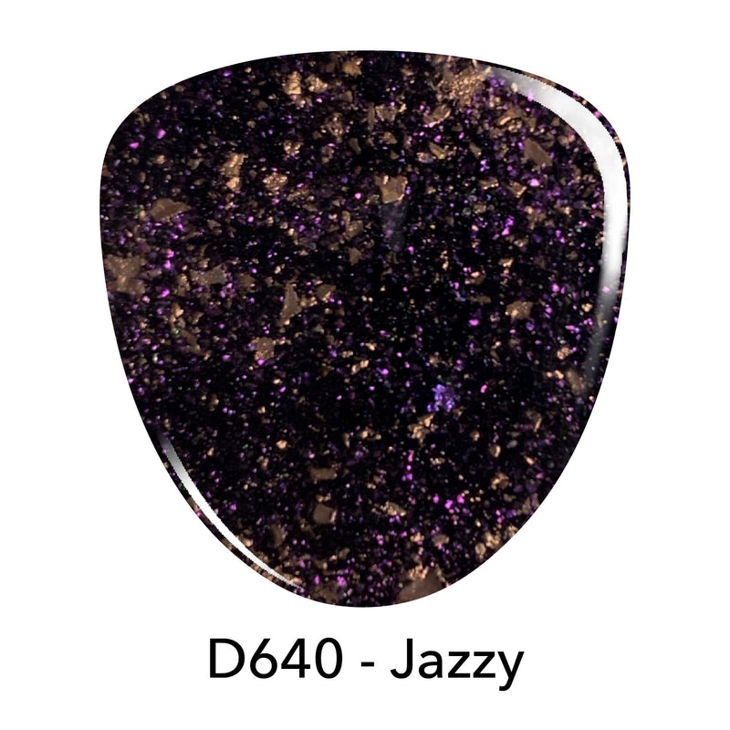 D640 Jazzy Black Flake Dip Powder