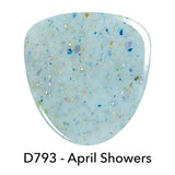 Revel Nail Dip Powder D793 April Showers Blue Flake Dip Powder