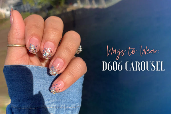 D606 Carousel is back | Sliver Glitter Rainbow Chunky Glitter | Revel Nail Dip Powder | Color Combo | Nail Inspo
