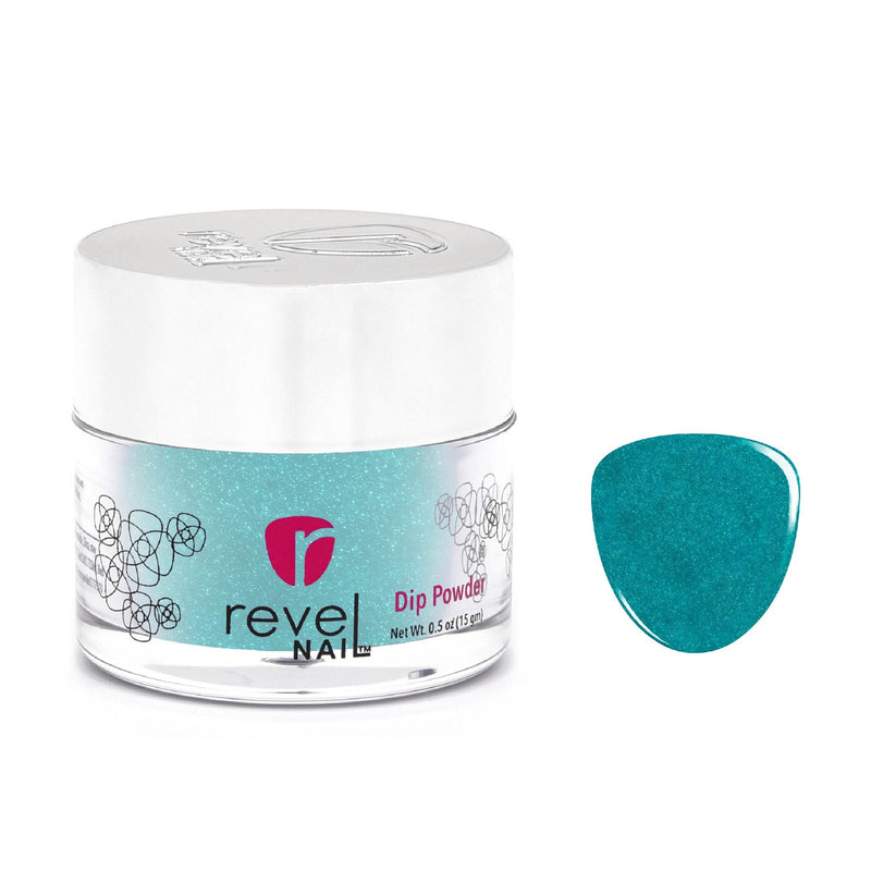 D796 Cactus Collection Teal Glitter Dip Powder