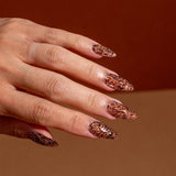 D854 Sweater Weather Brown Glitter Dip Powder