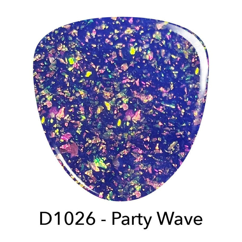 Dip Powder D1026 Party Wave Blue Flake Dip Powder