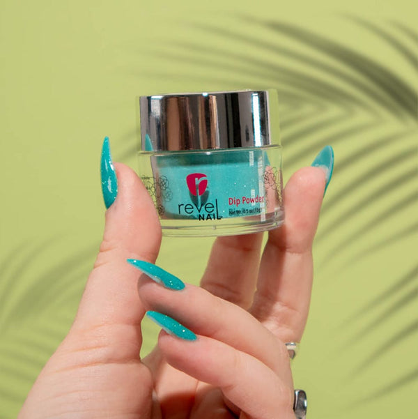 Dip Powder D1027 Shorebreak Teal UV Changing Dip Powder
