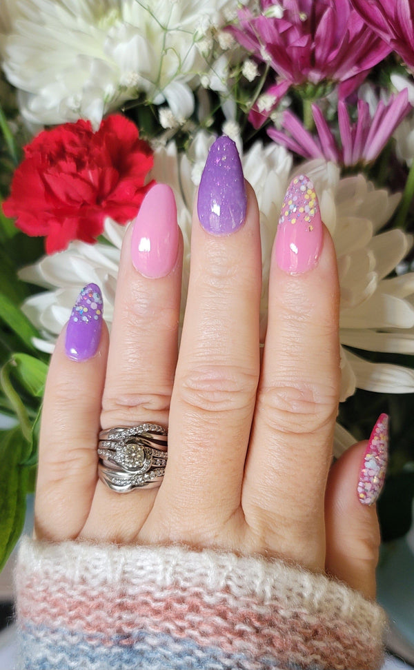 Dip Powder D1341 Daisy Pop Glitter Dip Powder