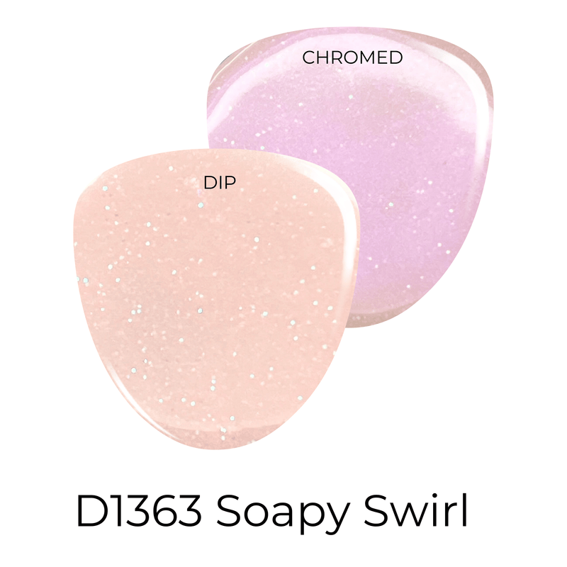 Dip Powder D1363 Soapy Swirl Chrome Dip Powder