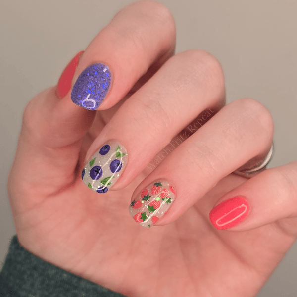 Dip Powder D1376 Blueberry Mojito Glitter Dip Powder