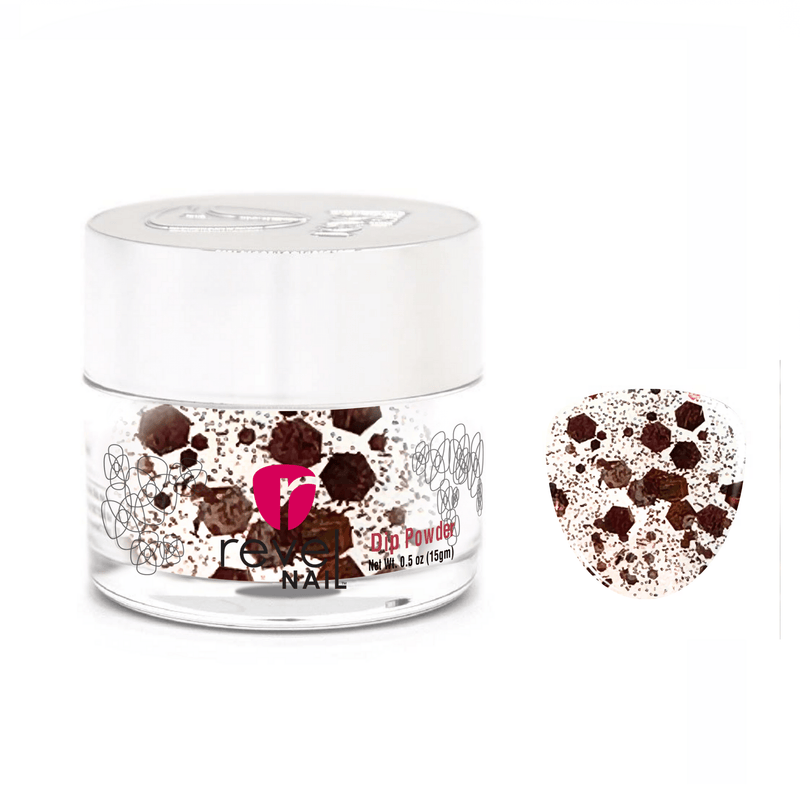 D1502 Birch Haven Brown Glitter Dip Powder