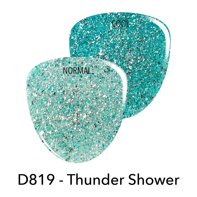 Dip Powder D819 Thunder Shower Teal Flake Dip Powder