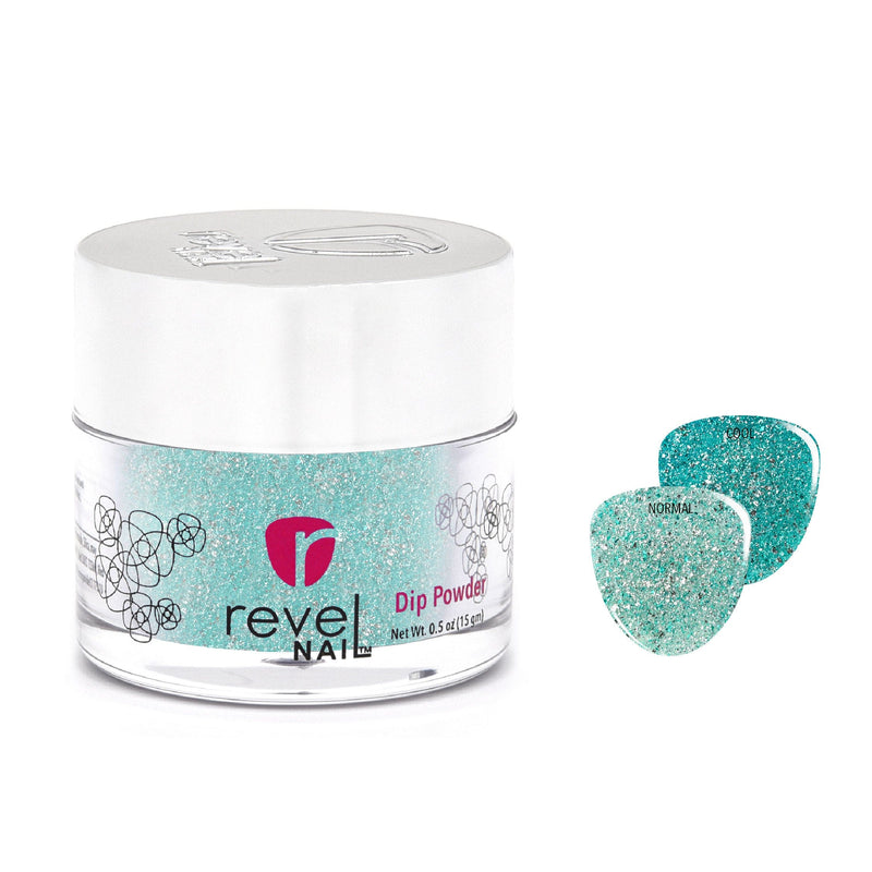 Dip Powder D819 Thunder Shower Teal Flake Dip Powder