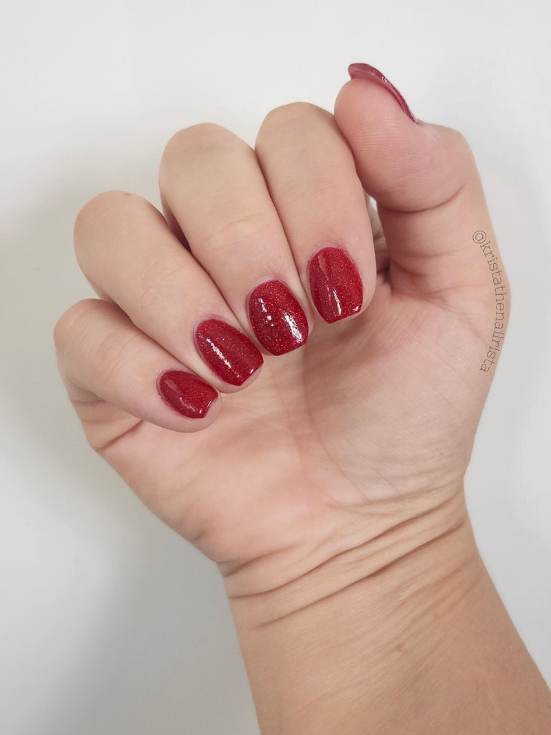 Dip Powder D896 Siren Red Glitter Dip Powder