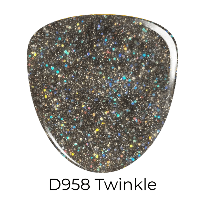 Dip Powder D958 Twinkle Black Glitter Dip Powder