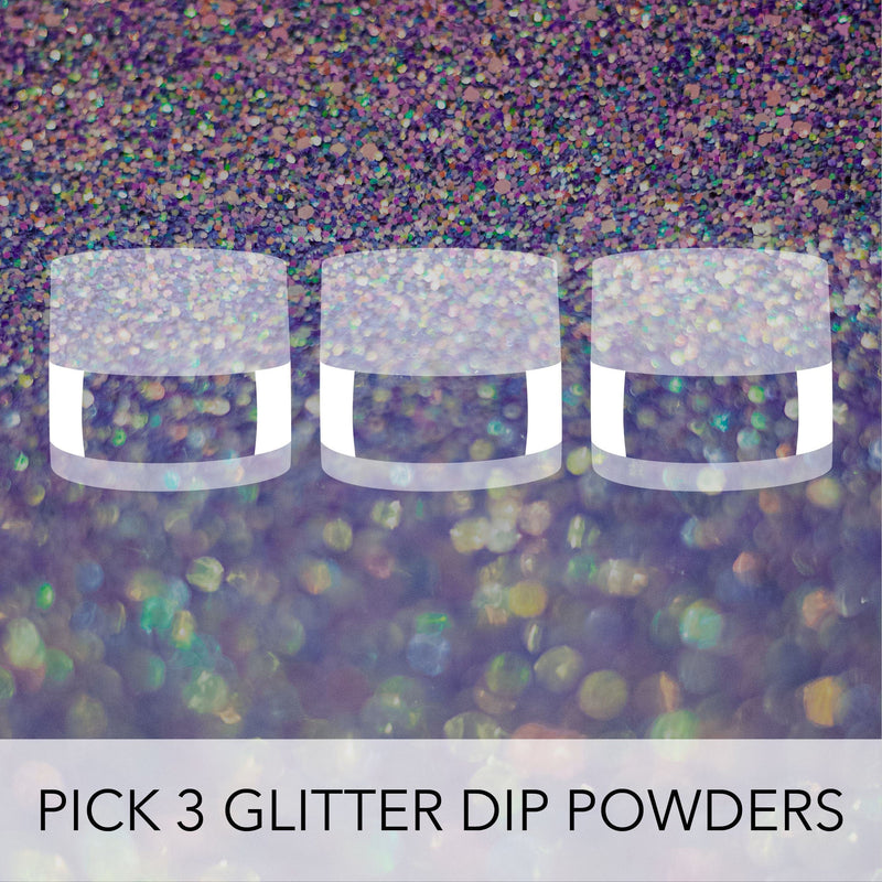 Dip Powder Pick Three Glitter Throwback Shades