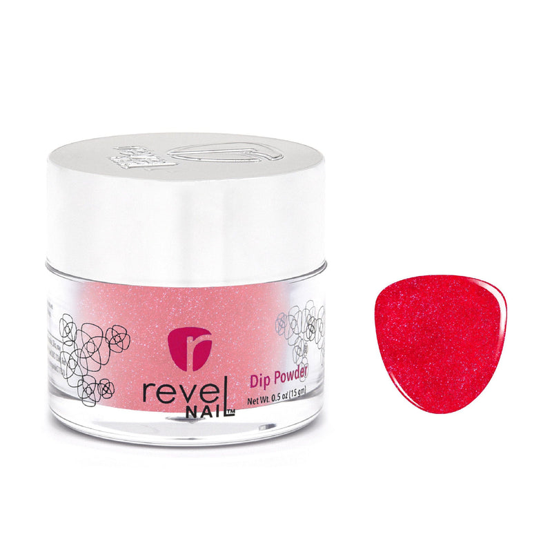 D79 Delighted Red Shimmer Dip Powder