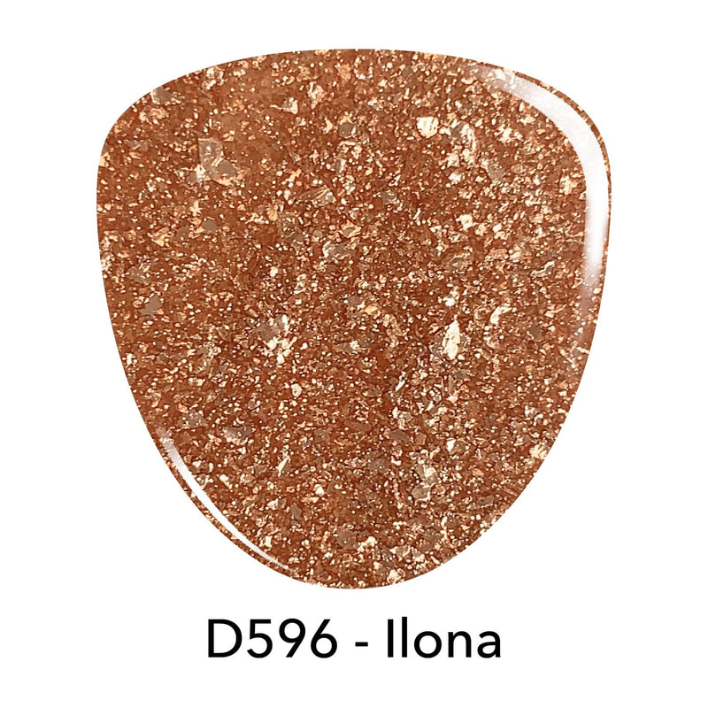 D596 Ilona Orange Glitter Dip Powder