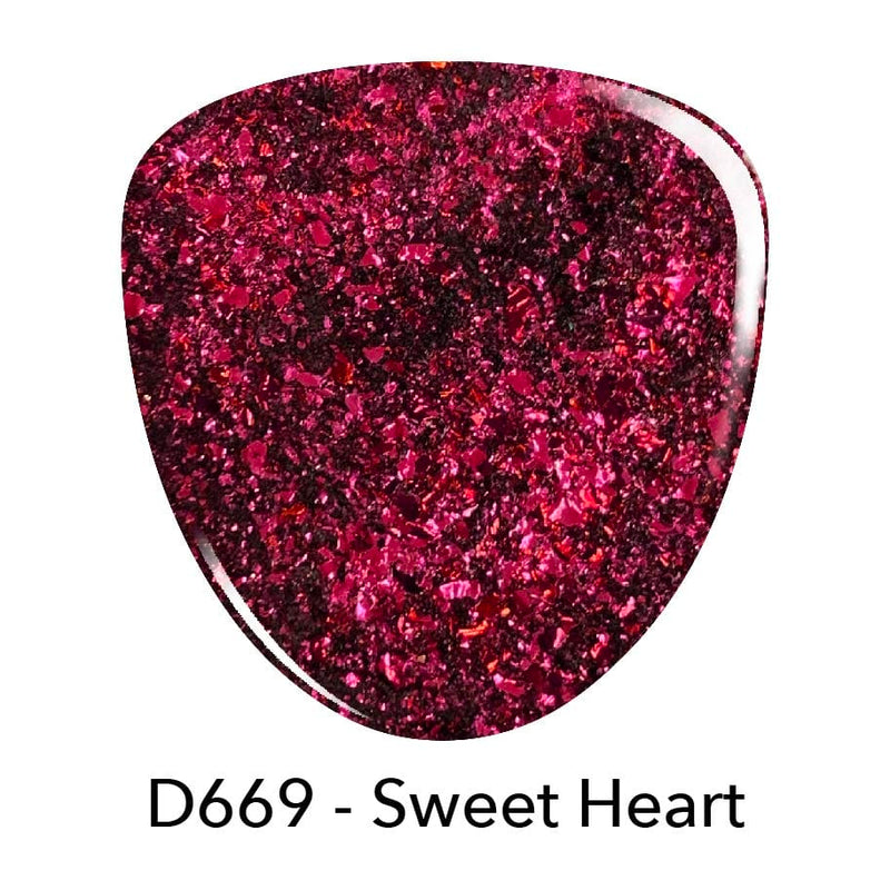 D669 Sweet Heart Pink Flake Dip Powder