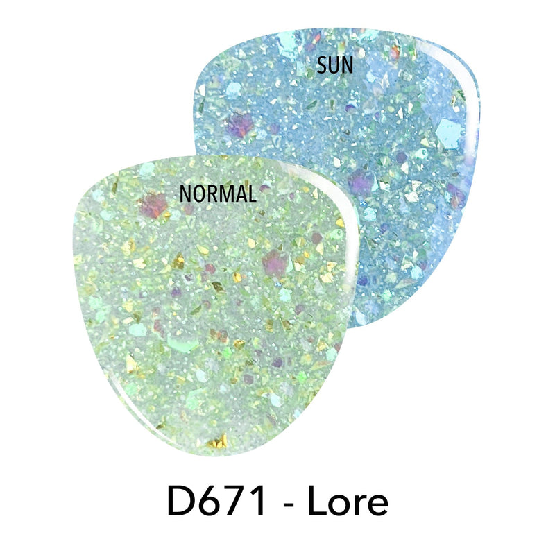 D671 Lore Green Glitter Dip Powder