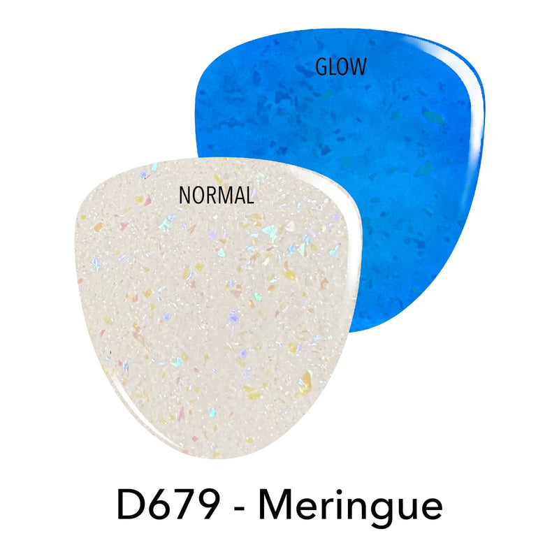 D679 Meringue White Glow Dip Powder