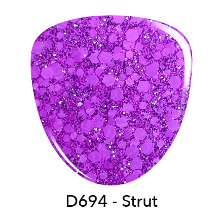 D694 Strut Purple Glitter Dip Powder