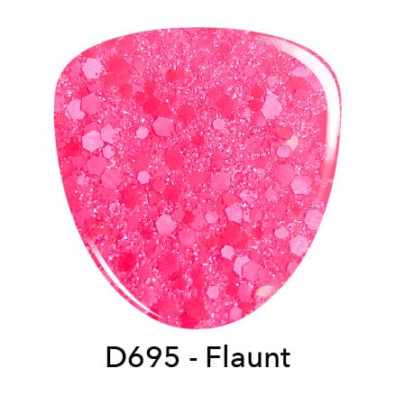 D695 Flaunt Pink Glitter Dip Powder