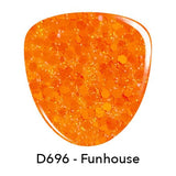 D696 Funhouse Orange Dip Powder