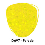 D697 Parade Yellow Glitter Dip Powder