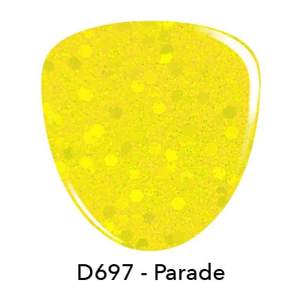 D697 Parade Yellow Glitter Dip Powder