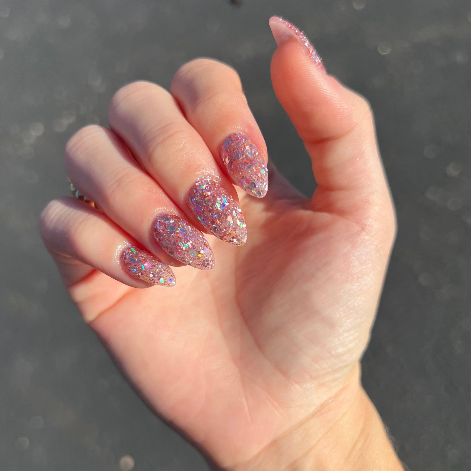 Pink Glitter Dip Nails That Shine