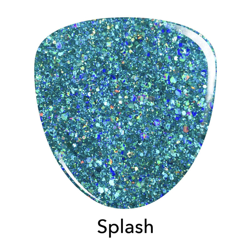 D541 Splash Blue Glitter Dip Powder