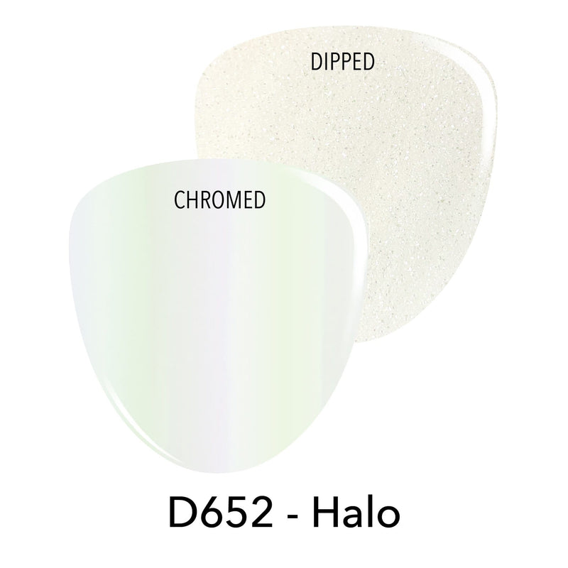 D652 Halo White Chrome Dip Powder