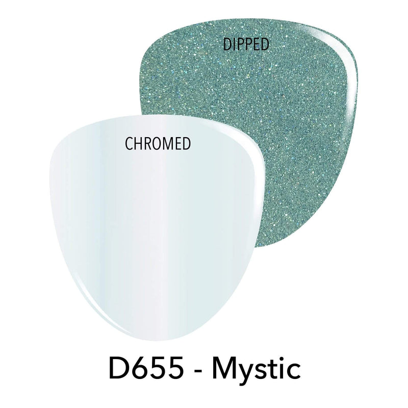 D655 Mystic Blue Chrome Dip Powder