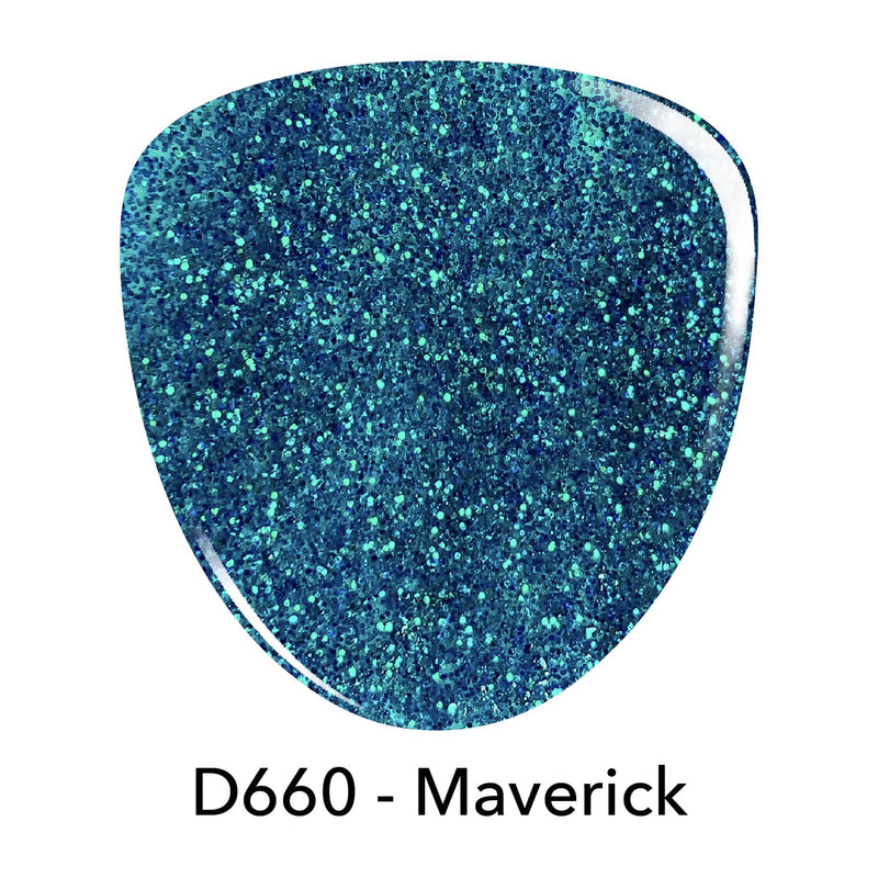 D660 Maverick Blue Glitter Dip Powder
