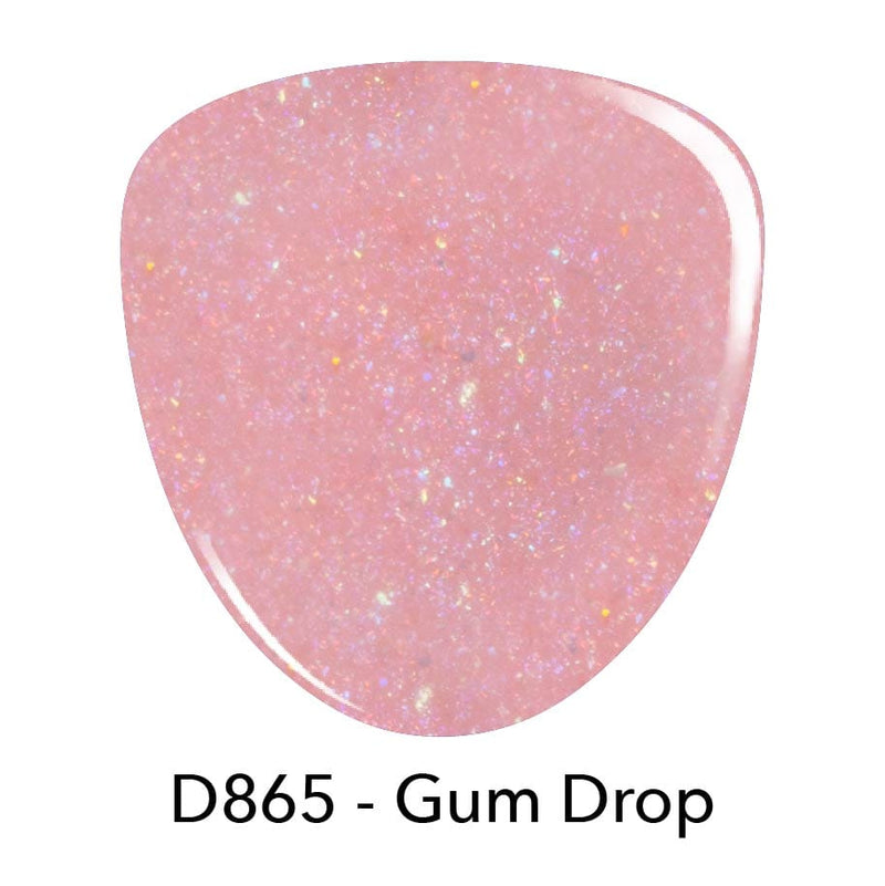 Dip Powder D865 Gum Drop Pink Flake Dip Powder