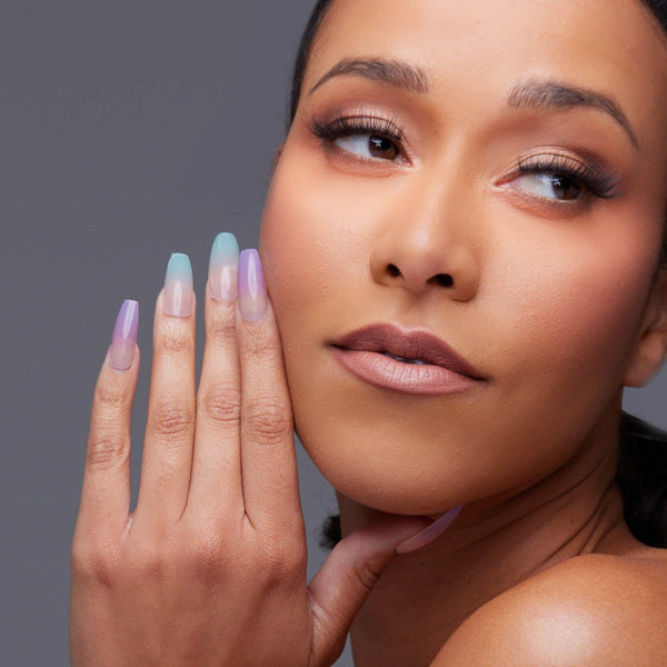 Press Ons Desert Sky | Gloss Extra Long Coffin Press-On Nails