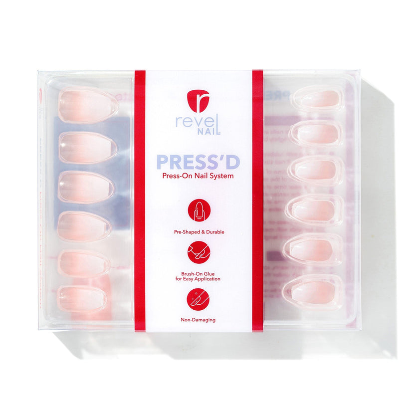 Press Ons Frosted Tips | Gloss Medium Coffin Press-On Nails