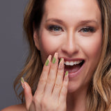 Press Ons Groovy Greens | Gloss Long Coffin Press-On Nails