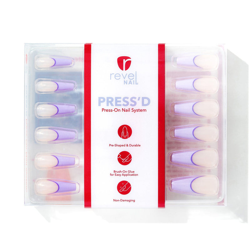 Press Ons Purple Pumps | Gloss Extra Long Coffin Press-On Nails
