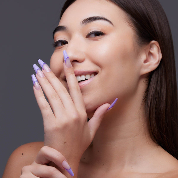 Press Ons Purple Pumps | Gloss Extra Long Coffin Press-On Nails