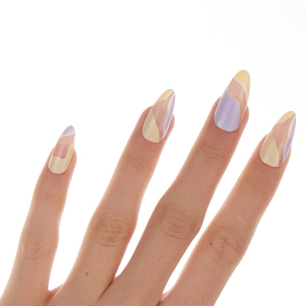 Press Ons Taro Cream | Gloss Long Almond Press-On Nails