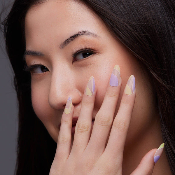 Press Ons Taro Cream | Gloss Long Almond Press-On Nails