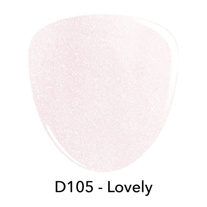 D105 Lovely White Glitter Dip Powder