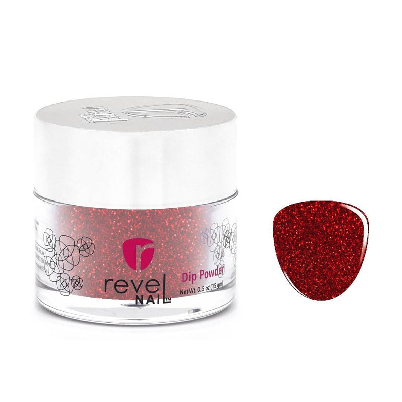 D135 Infatuated Red Glitter Dip Powder