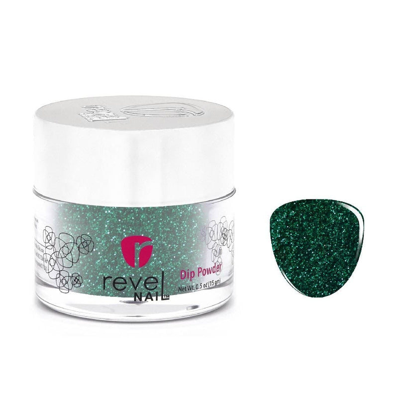 D136 Hyper Green Glitter Dip Powder