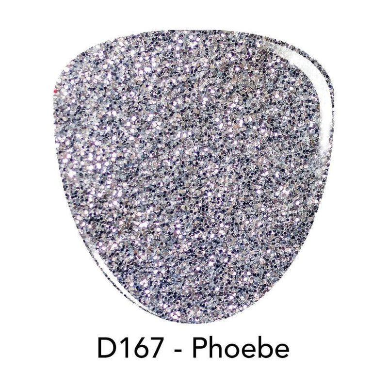 D167 Phoebe Silver Glitter Dip Powder