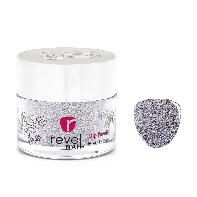 D167 Phoebe Silver Glitter Dip Powder