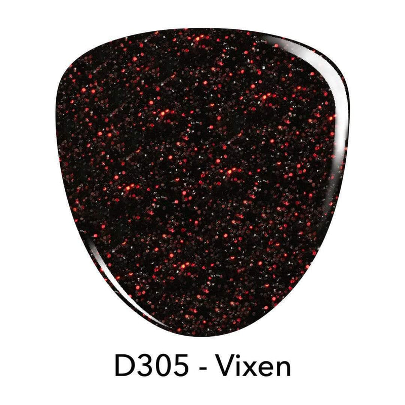 D305 Vixen Black Glitter Dip Powder