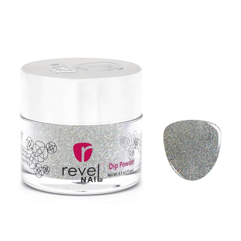 D32 Isadora Gray Glitter Dip Powder