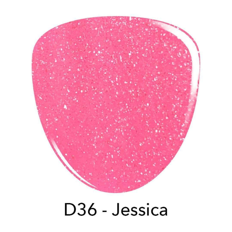 D36 Jessica Pink Glitter Dip Powder