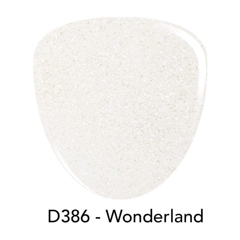 D386 Wonderland White Glitter Dip Powder